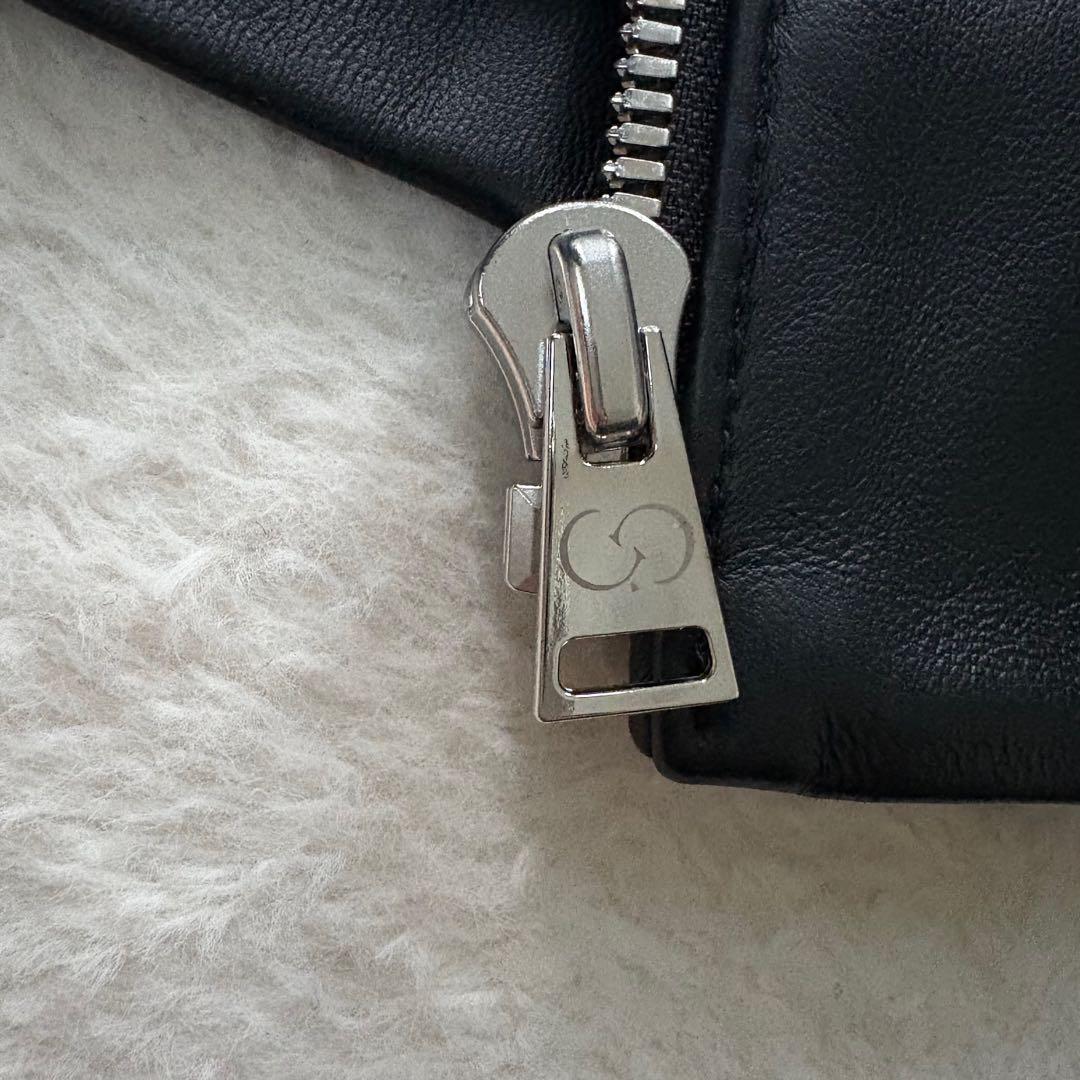 現行　極美品　コムサメン　レザージャケット　ラムレザー　羊革　本革　黒　L