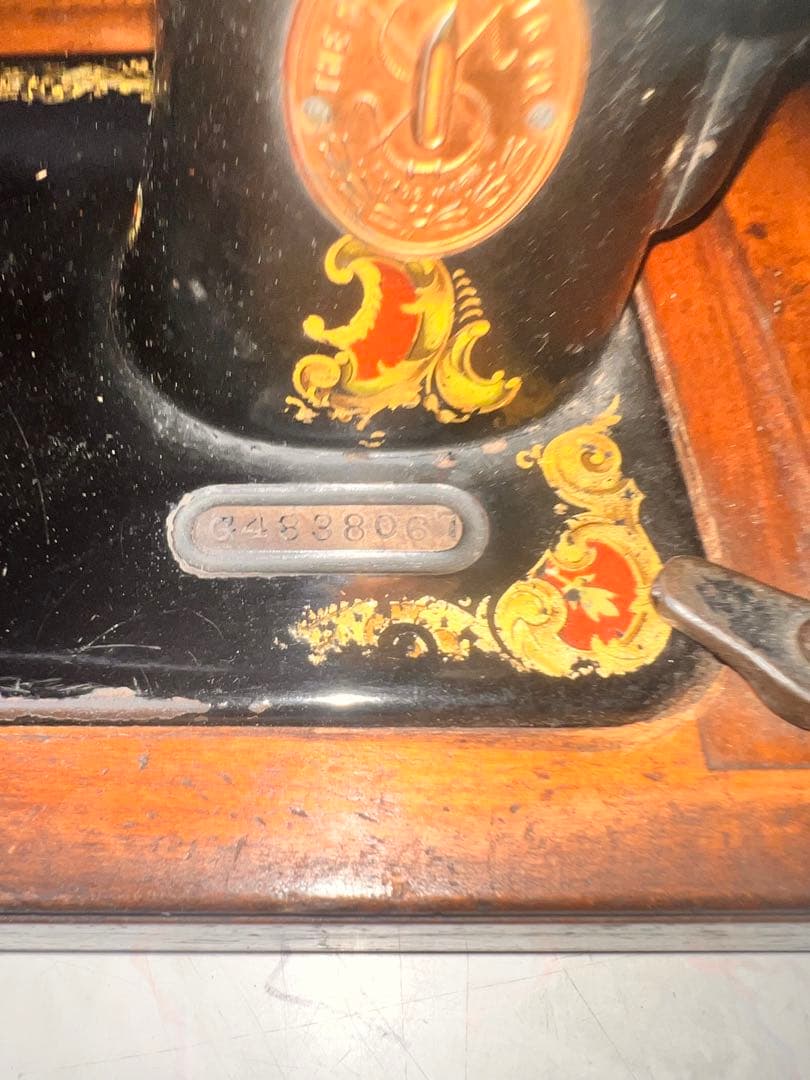 166 USAアンティーク 1916年　SINGERシンガーミシン　手回しミシン