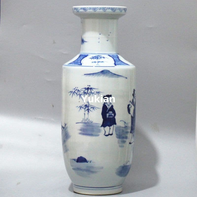 将棋図瓶 書道具 文房具 陶磁器 現代工芸品 美術品 装飾品 置物