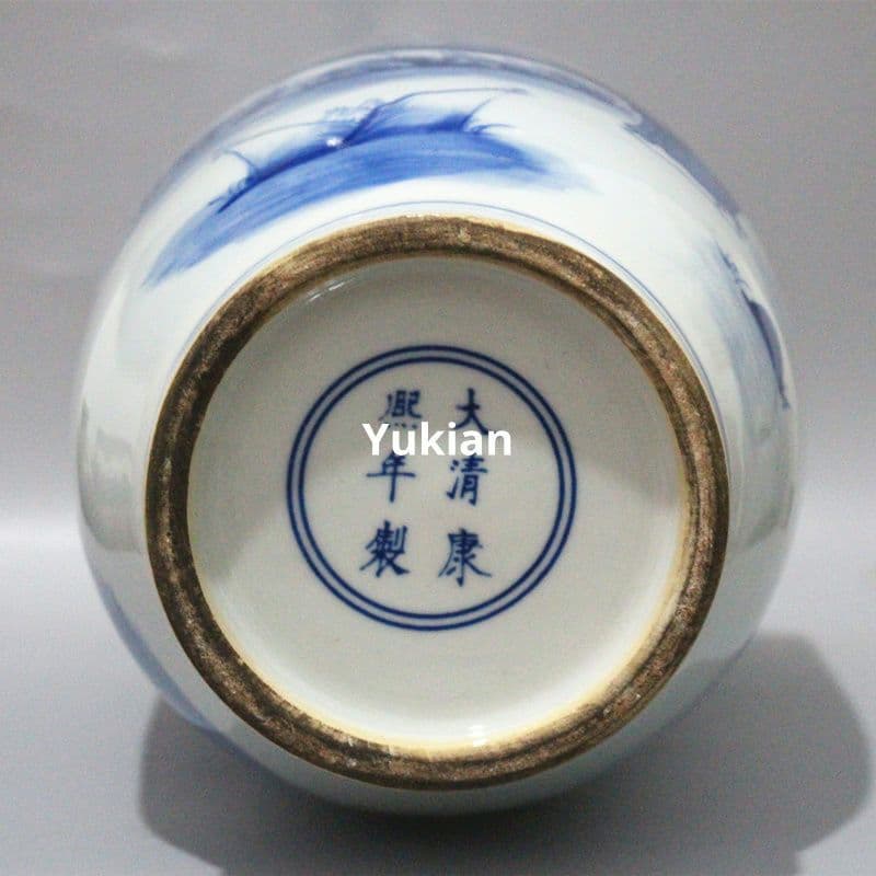 将棋図瓶 書道具 文房具 陶磁器 現代工芸品 美術品 装飾品 置物