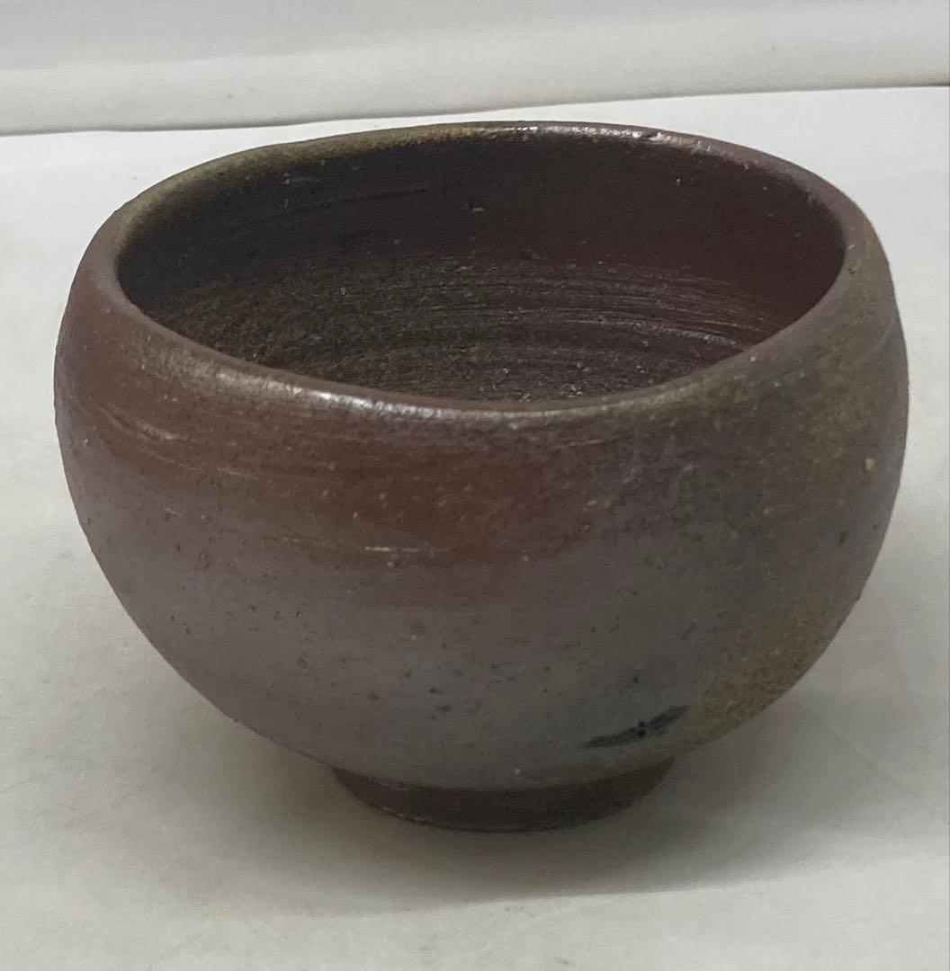 B484b「備前 茶盌」伊勢崎淳作　共箱　人間国宝　備前焼　茶道具