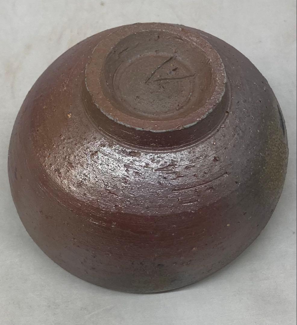 B484b「備前 茶盌」伊勢崎淳作　共箱　人間国宝　備前焼　茶道具