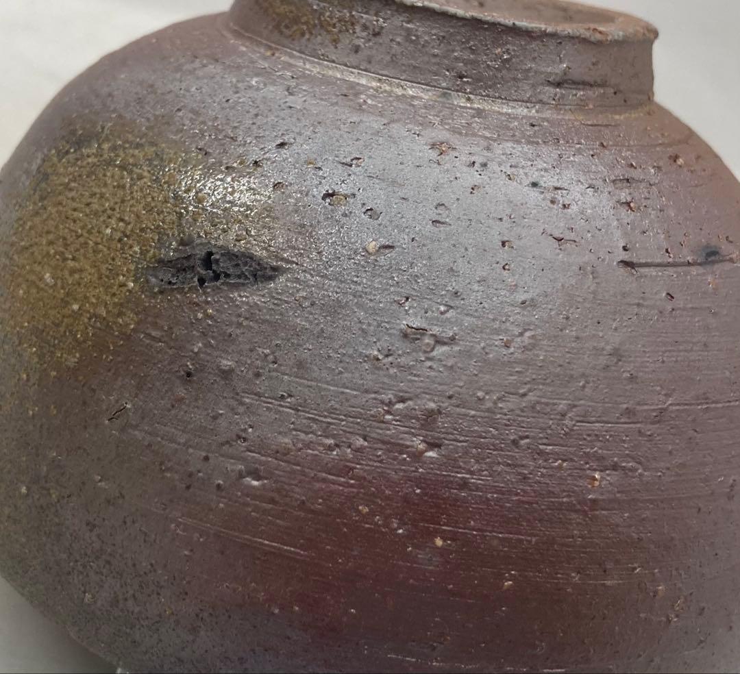 B484b「備前 茶盌」伊勢崎淳作　共箱　人間国宝　備前焼　茶道具