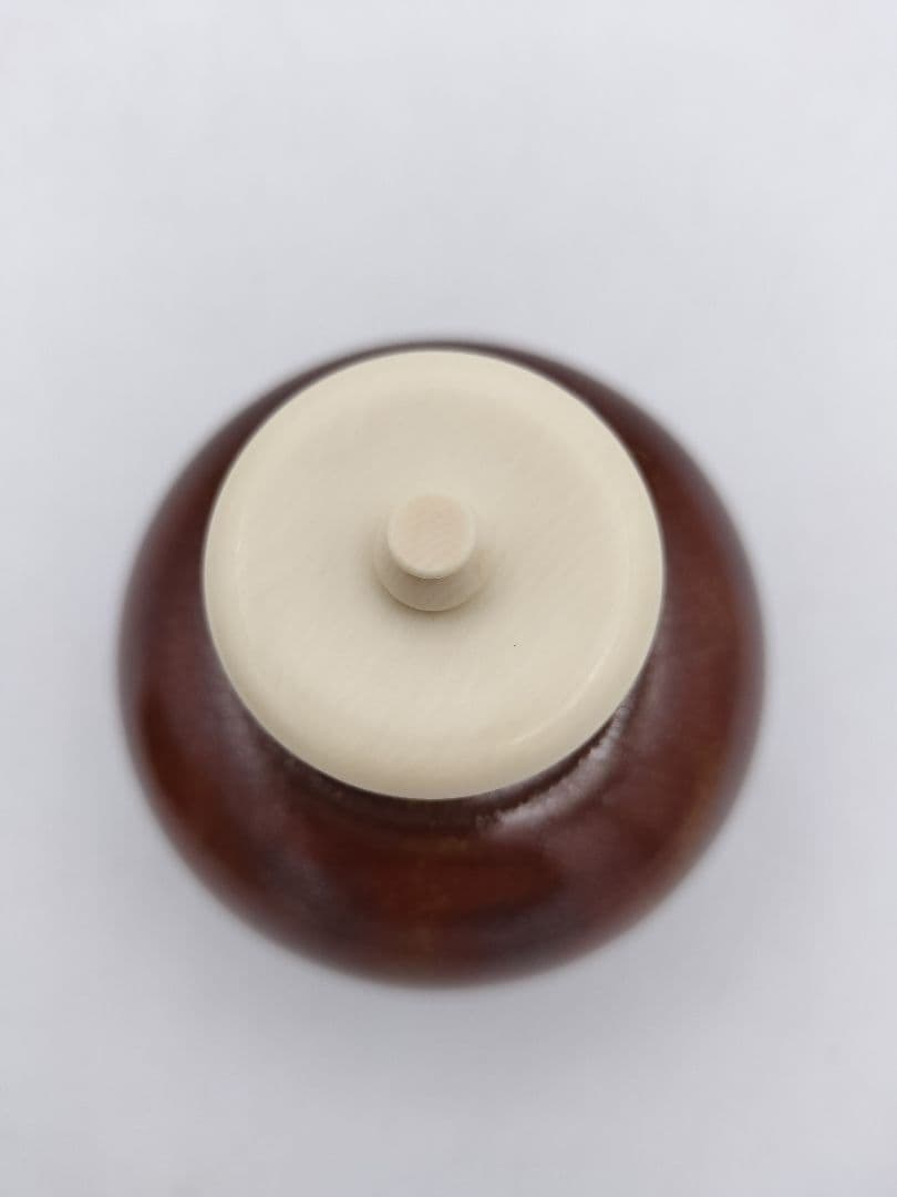 c368【新品・未使用】茶入 大名物漢作唐物 利休丸壺写 龍喜窯 木箱 茶道具