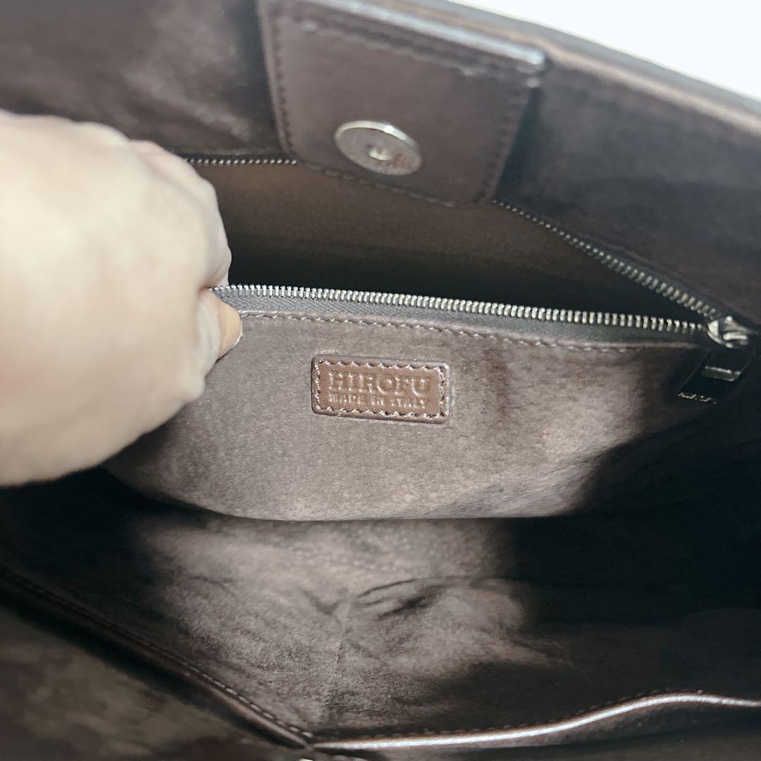 【美品】HIROFU ブラウン レザー ショルダーバッグ