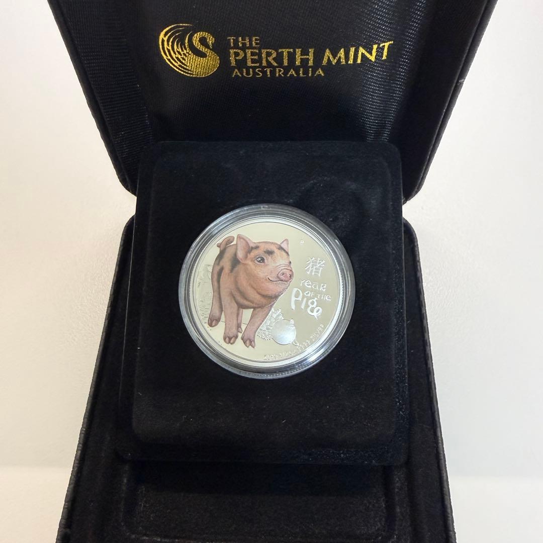 オーストラリアパース造幣局製　ツバル1/2オンス銀貨　子豚　亥年　2019年