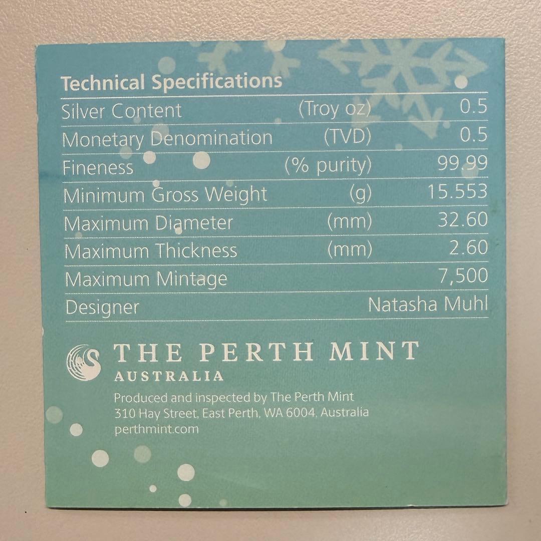 オーストラリアパース造幣局製　ツバル1/2オンス銀貨　子豚　亥年　2019年