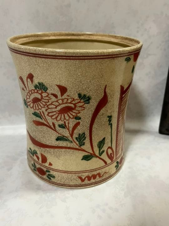 野々村仁清作　呉須赤絵水指　茶道具