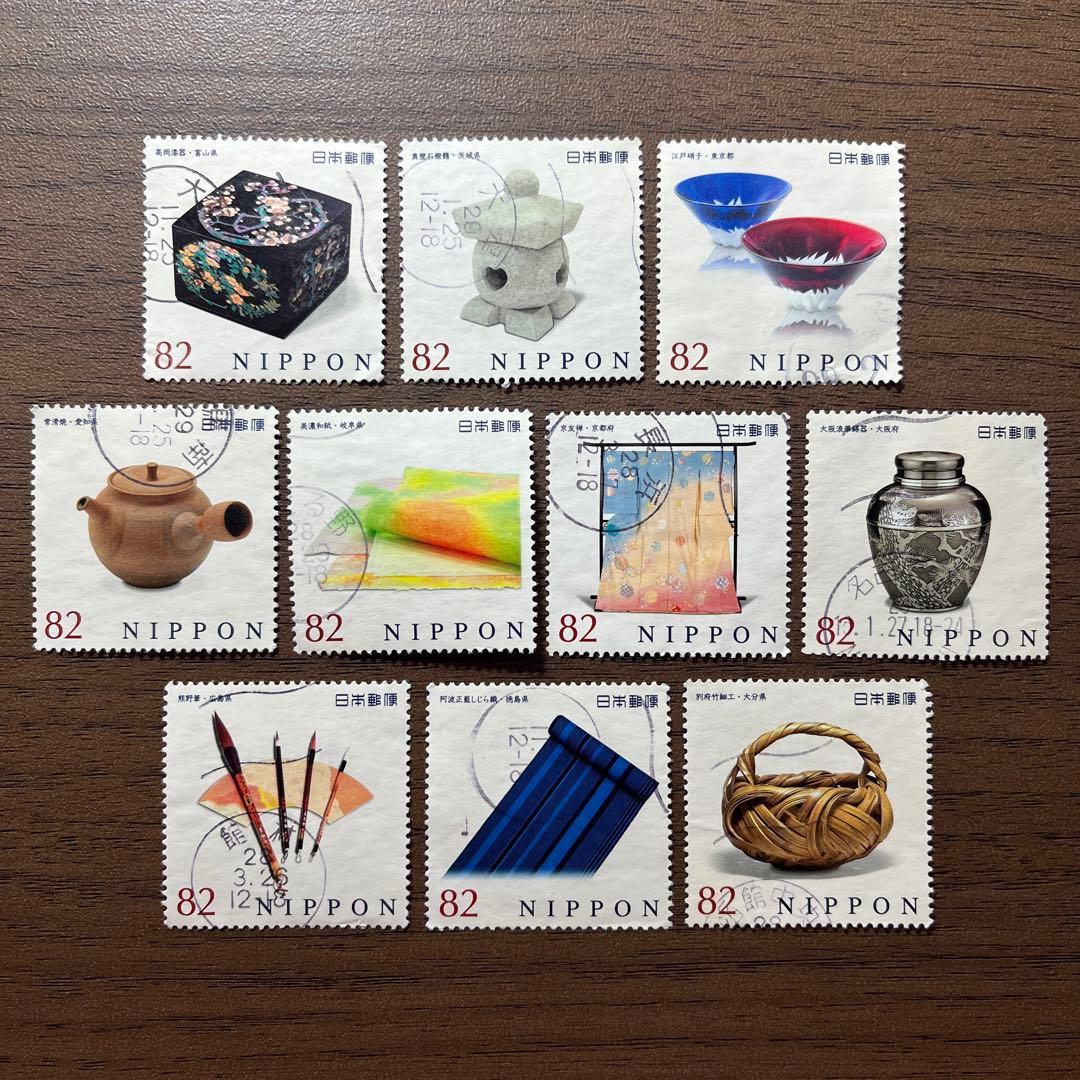 日本の古切手　美しい伝統工芸品 その5　10枚