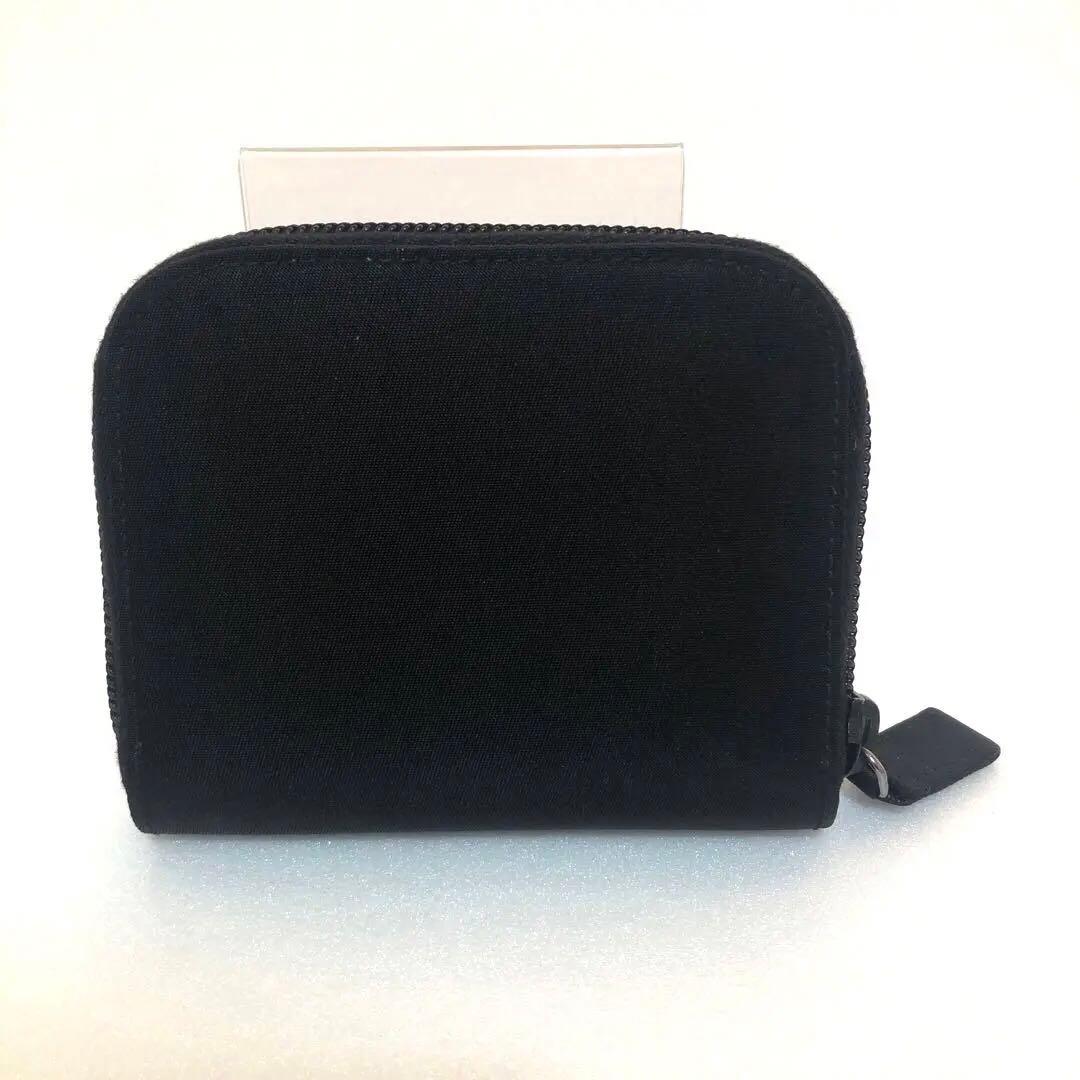 PRADA プラダ　ケース　財布　ラウンドファスナー　ナイロン　レザー　黒