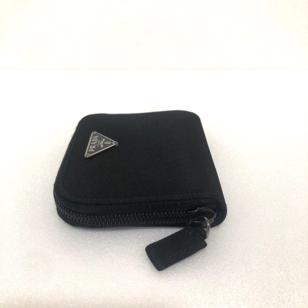 PRADA プラダ　ケース　財布　ラウンドファスナー　ナイロン　レザー　黒