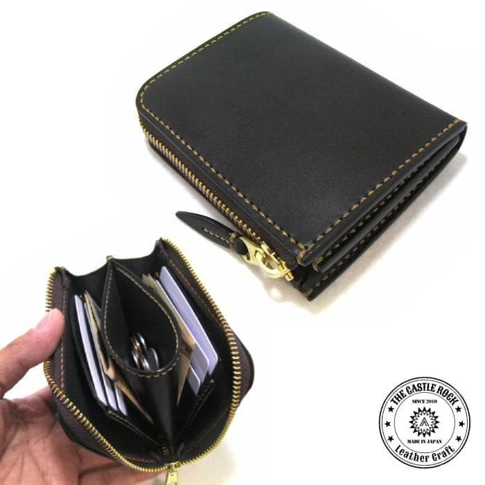 栃木レザー 本革 L字ファスナー 財布 日本製 メンズ レディース 黒 ブラック