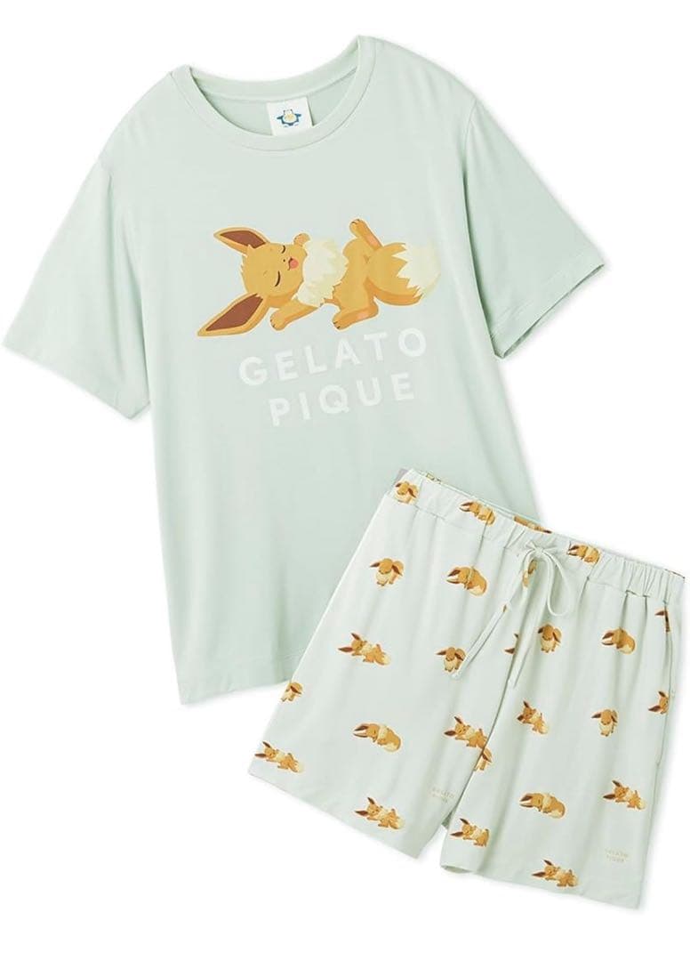 507441 [ジェラート ピケ] キャラクター柄接触冷感Tシャツ&パンツセット