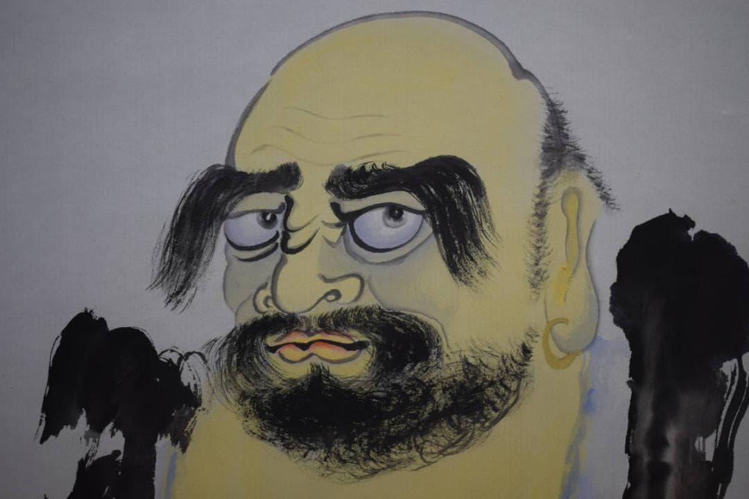 真作/三原隆夫/邦舟/だるま画賛/達磨画賛/布袋屋掛軸HG-262