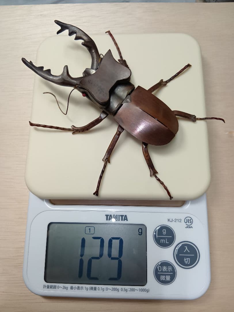 金工ミヤマクワガタ　オブジェ　ペーパーウェイト