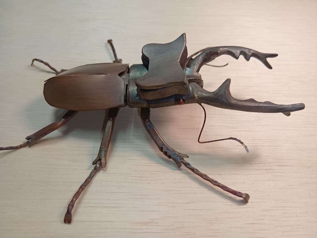 金工ミヤマクワガタ　オブジェ　ペーパーウェイト