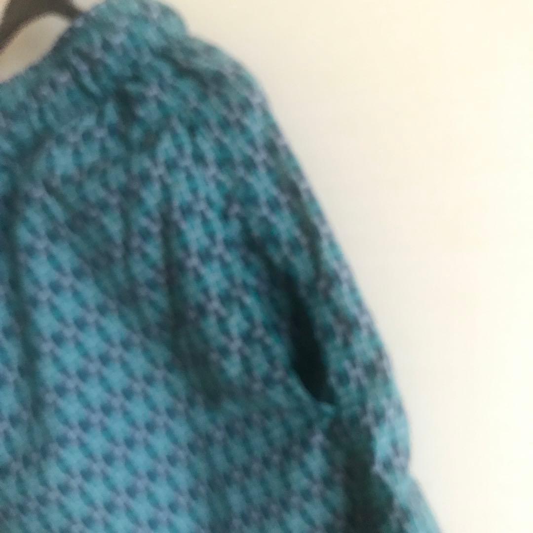 エルメス　おしゃれ　青緑幾何学模様 Hermes ボクサー　水着　s