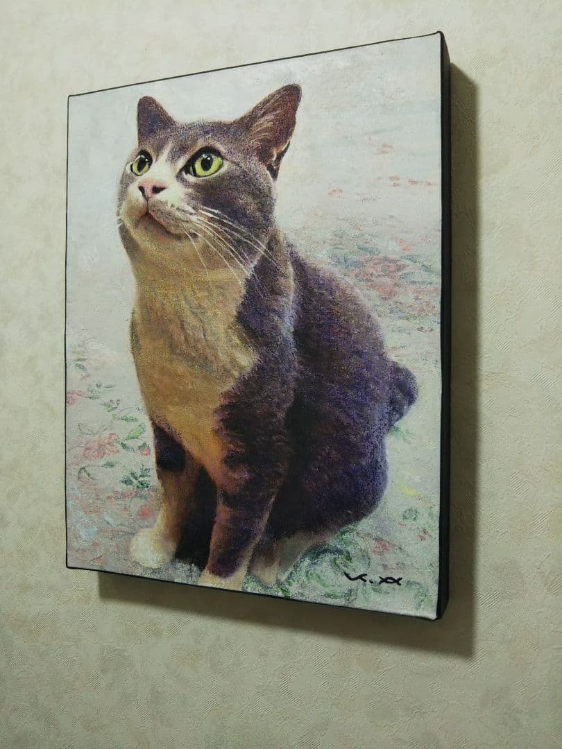 F0号◆猫◆新品【パステル＋水彩＋色鉛筆＋アクリル】◆防水丁寧梱包◆猫の絵