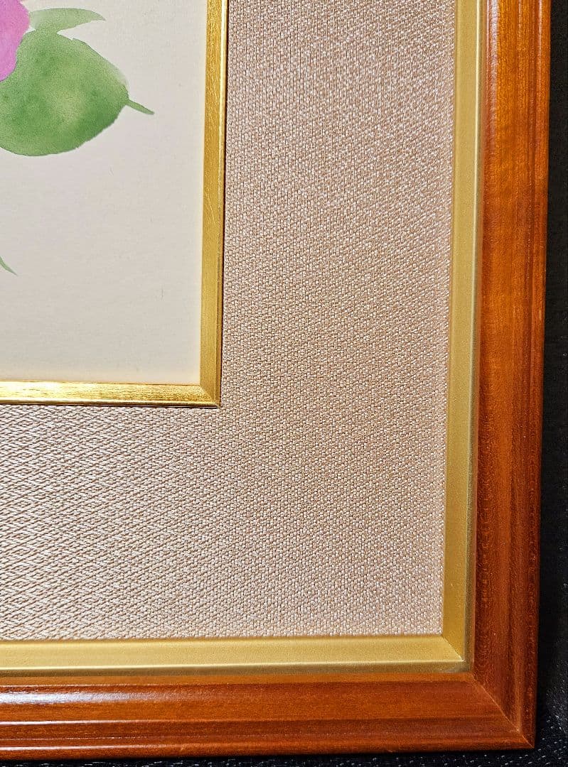 【真筆保証❗】新構造社会員　高野直一筆　色紙　水彩画　肉筆　題『ばら』額装