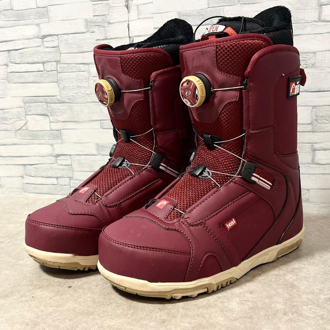 美品 ヘッド スノーボードブーツ TRUE BOA 26.0cm ワインレッド