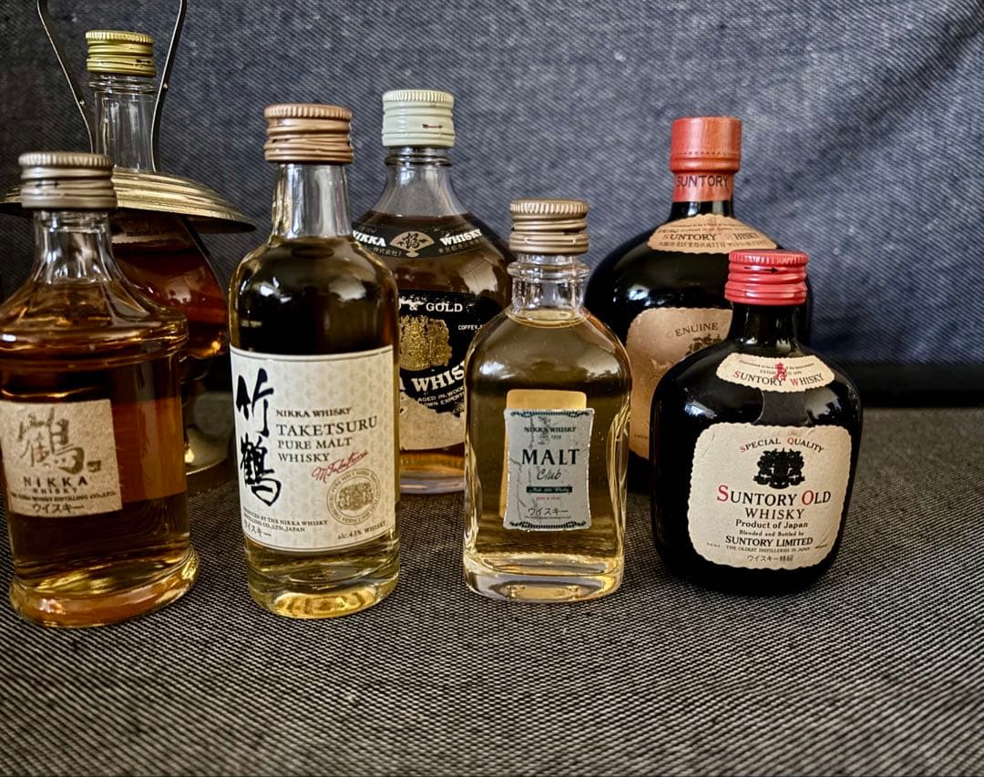 ニッカウヰスキー　鶴　G&Gなど　国産ウイスキー古酒　ミニボトル10本セット