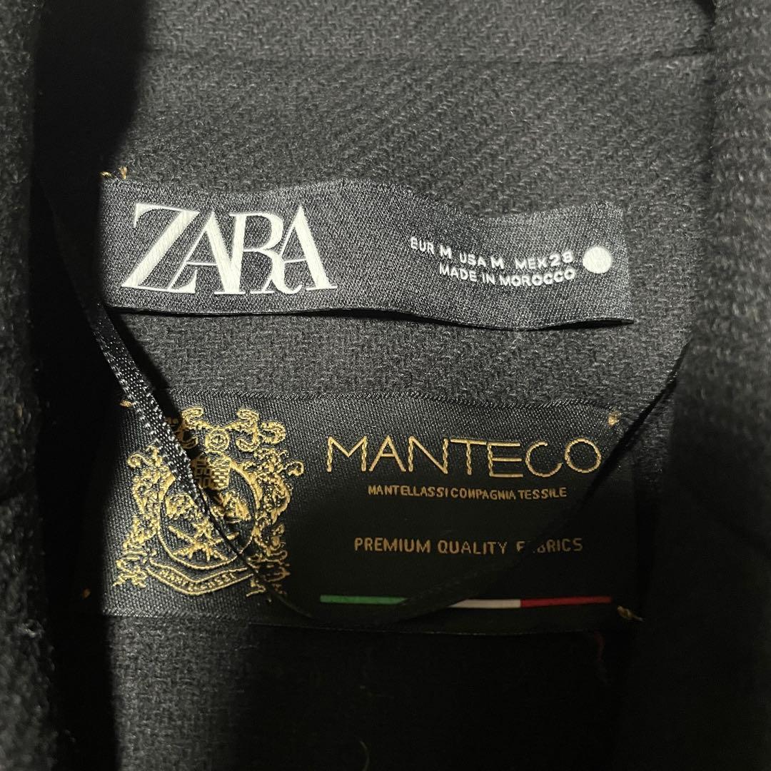 【S】ZARA ザラ MANTECO ダブル チェスターコート ブラック