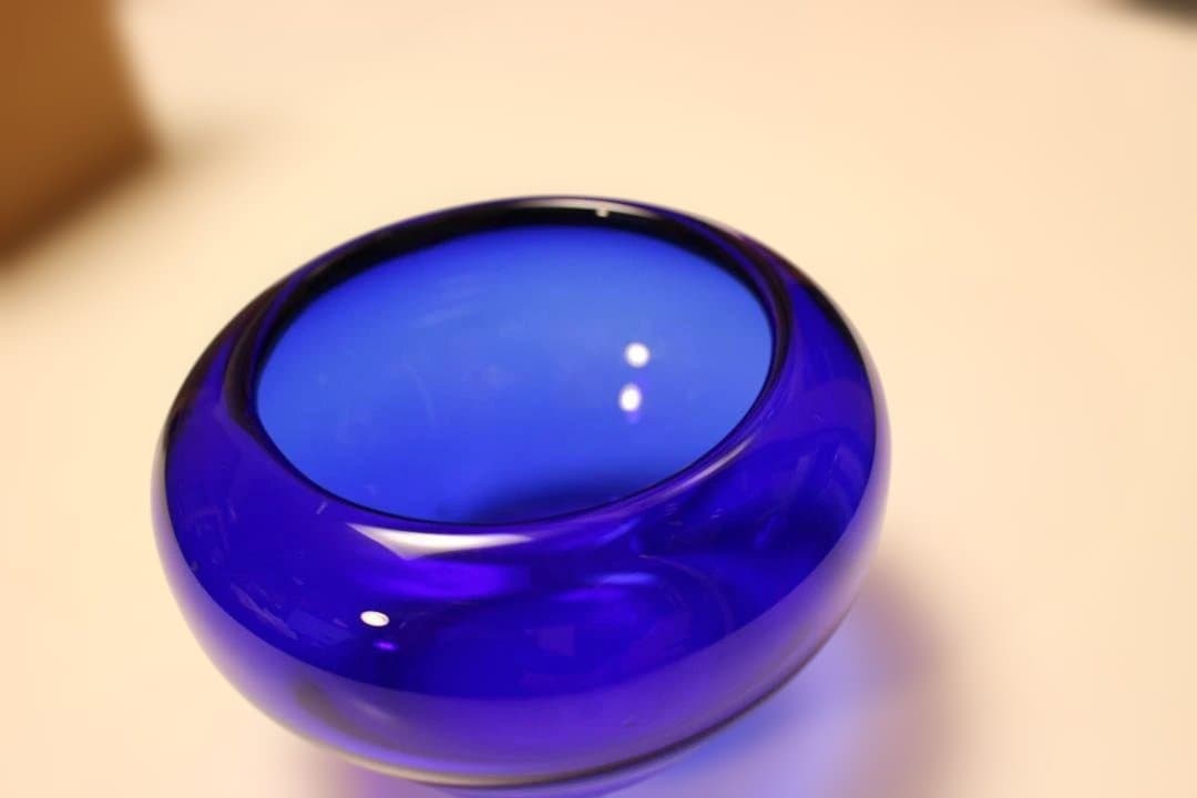 瑠璃香炉　ガラス香炉　ガラス工芸　建水