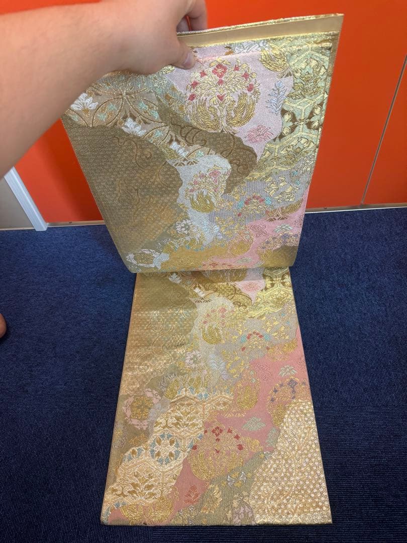 1936 袋帯 古代彫金紋  西陣織   金糸　高級上質上品　約440cm未使用