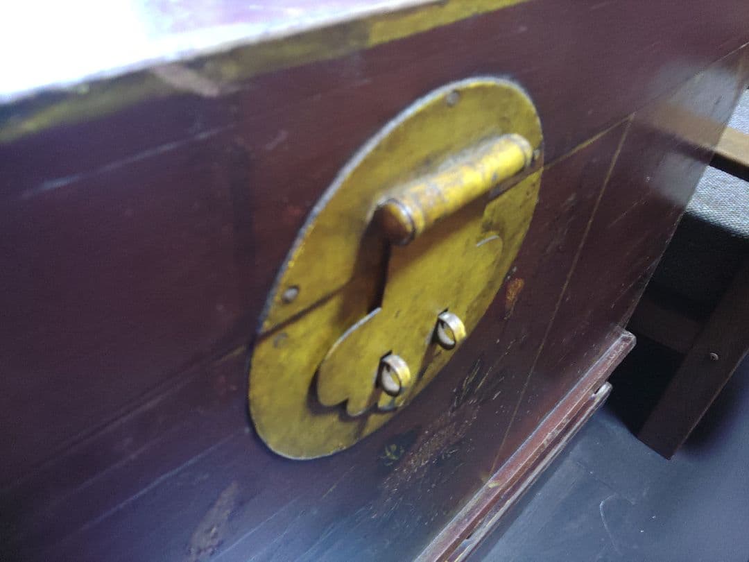 木箱　宝箱　時代　大型　希少　大正　レトロ　アンティーク　棚　骨董　収納　台