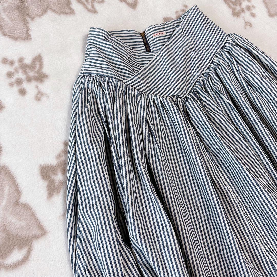 キャピタル ヒッコリーデニム ワイド スカートパンツ サルエル ガウチョ 袴