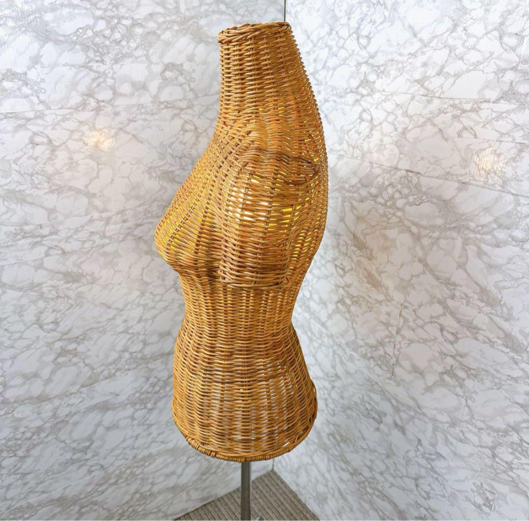 ラタン 藤 トルソー アパレル 電飾付き レトロ マネキン 店舗什器 店舗家具