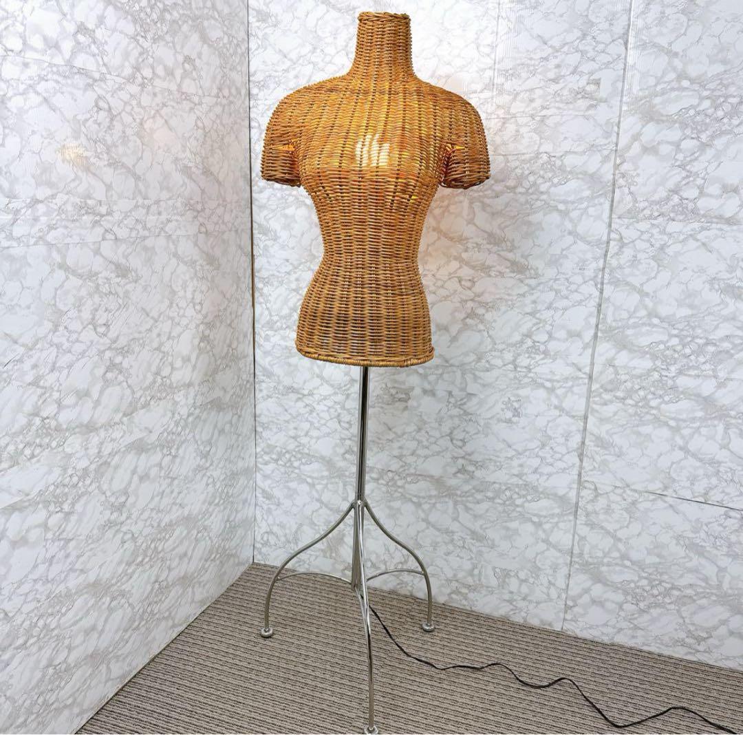 ラタン 藤 トルソー アパレル 電飾付き レトロ マネキン 店舗什器 店舗家具