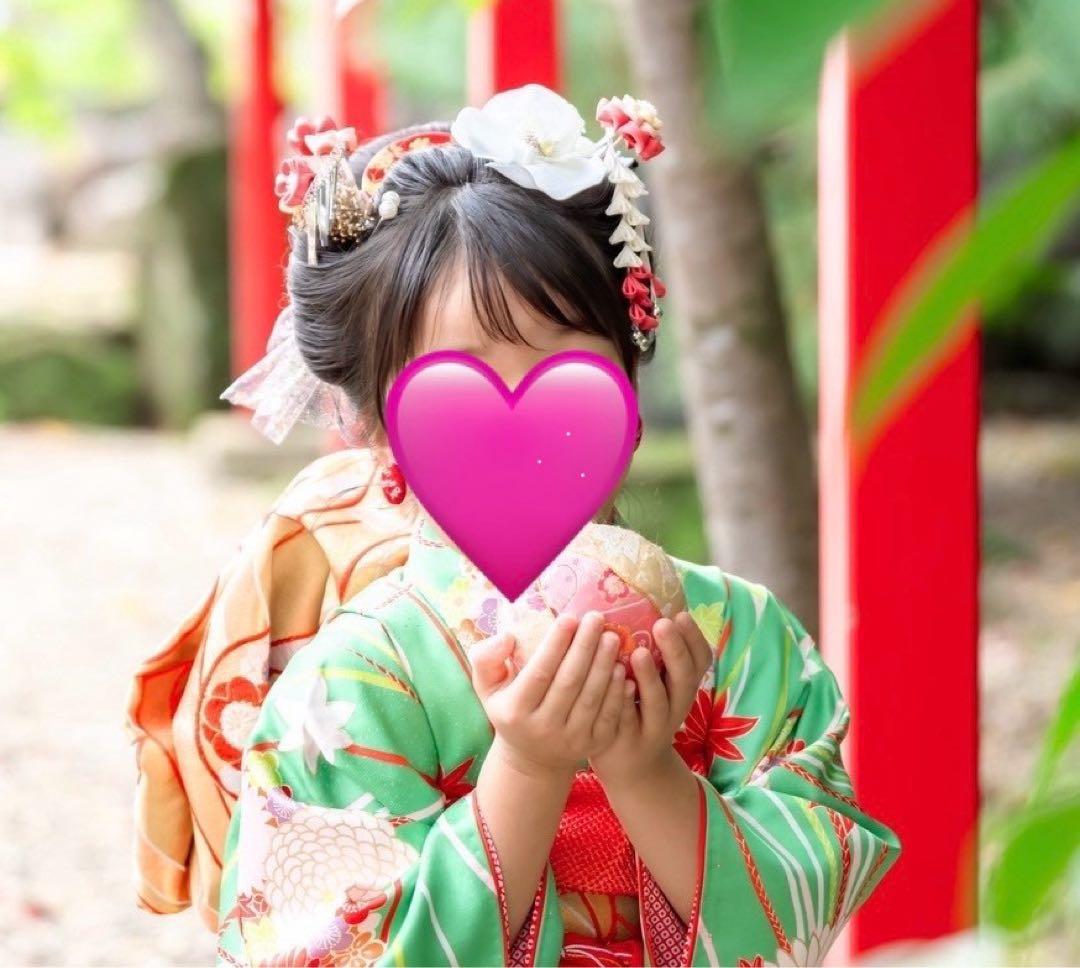 ☆おはりばこ☆ 七五三用髪飾りセット 7歳 つまみ細工 かのこ ちんころ 櫛