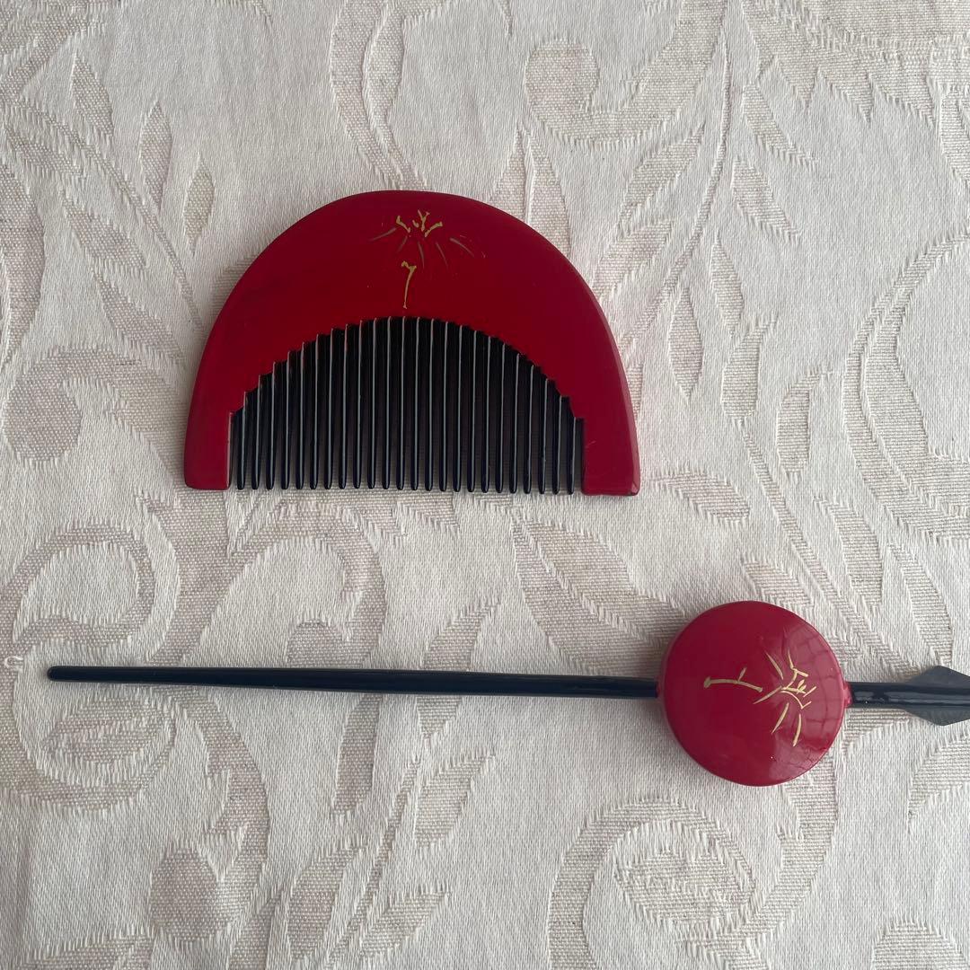 ☆おはりばこ☆ 七五三用髪飾りセット 7歳 つまみ細工 かのこ ちんころ 櫛