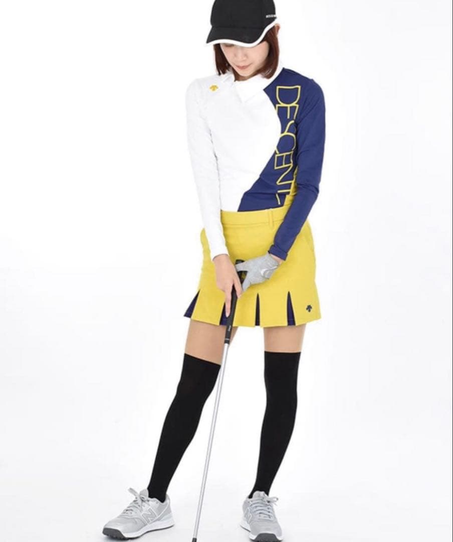 美品　デサント　ゴルフ　トップス　スカート　セットアップ　裏起毛　秋冬　L