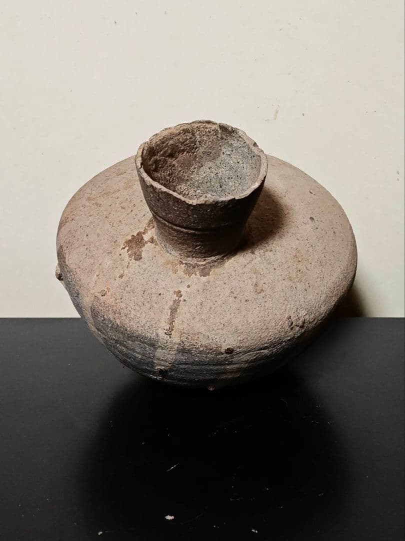 須恵器平瓶　古墳時代　考古発掘品　花呼ぶ器　見立て花器