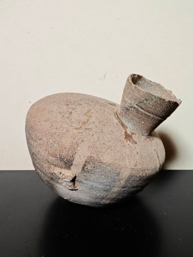 須恵器平瓶　古墳時代　考古発掘品　花呼ぶ器　見立て花器