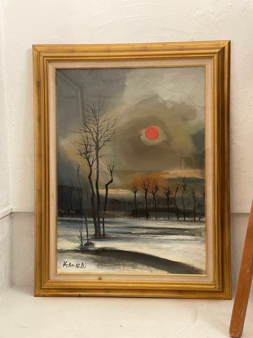 小松明（津軽残照）油彩 P20号 風景人気画家　k.Akira