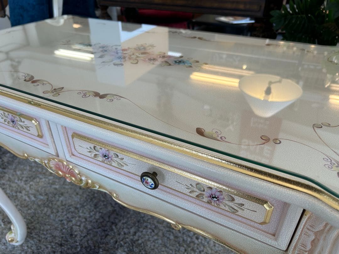 ロココ調　エレガントな猫足コンソールテーブル