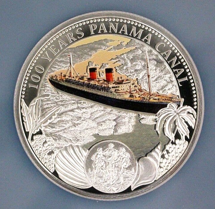 ngc 2014 ニウエ $2 パナマ運河記念日 PL69 世界500枚 銀貨