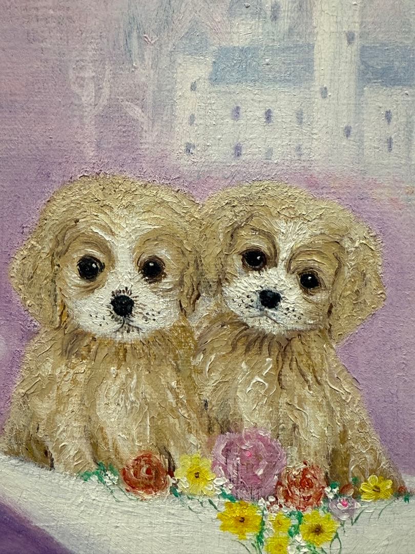 花の車　小嶋智美　油彩画　0204