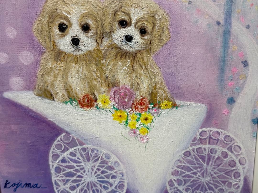 花の車　小嶋智美　油彩画　0204