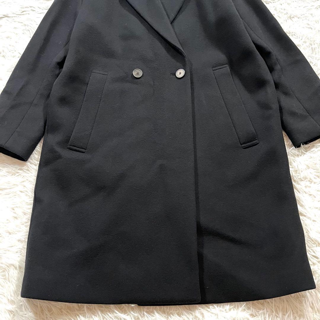 美品✨セオリーリュクス　ダブル　メリノウール　チェスターコート　ブラック　36