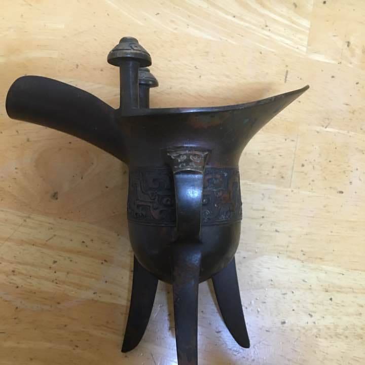 波多野正平造  青銅 饕餮文 爵