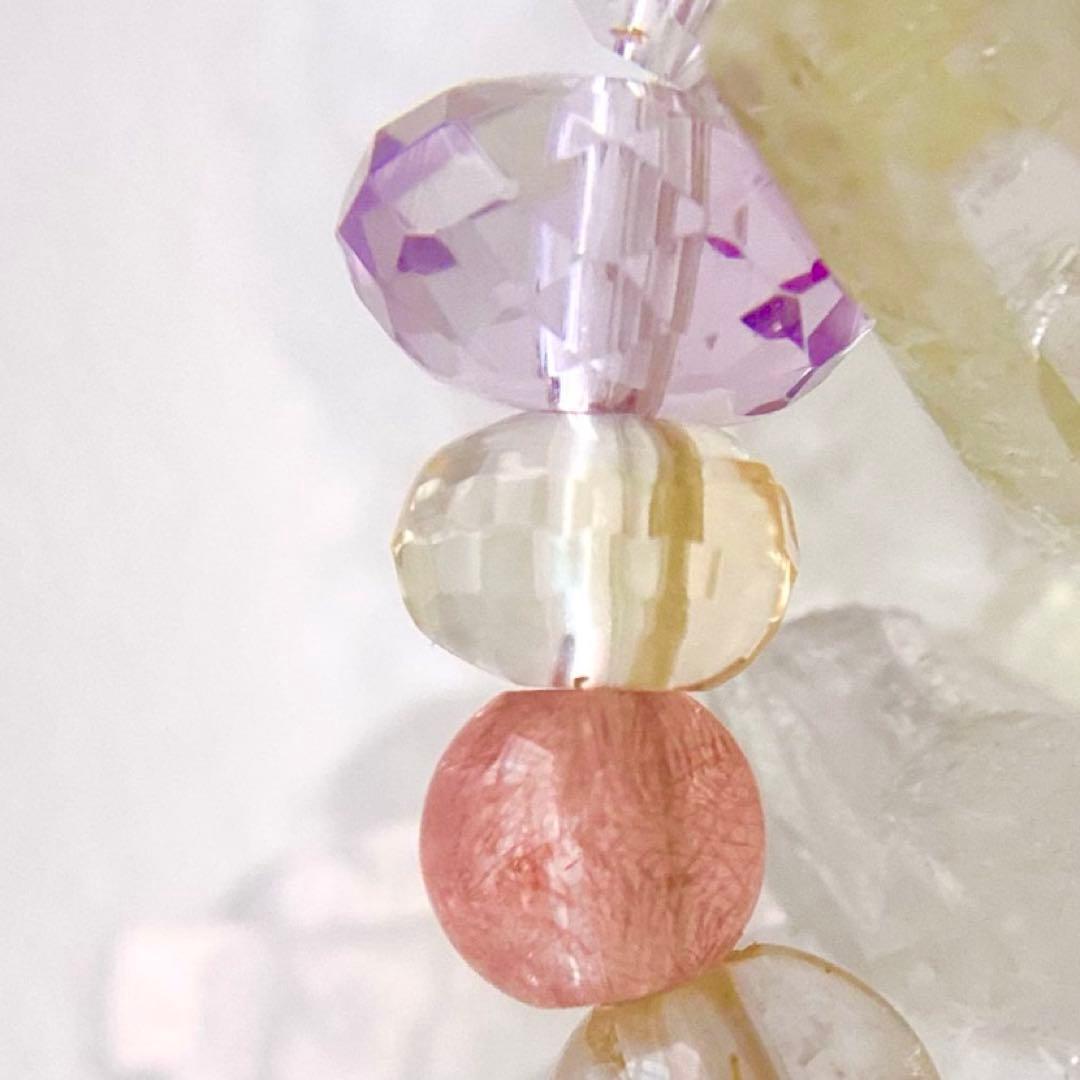 天然石★ブレスレット ストロベリークォーツ ♪ 373