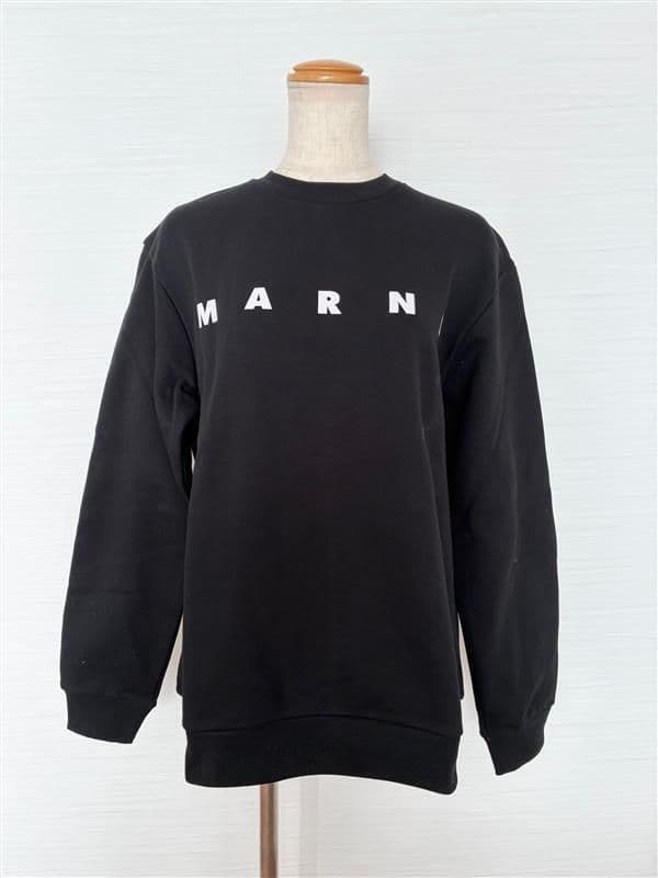 大人もOK! Marni マルニ , ロゴプリント スウェットシャツ BK