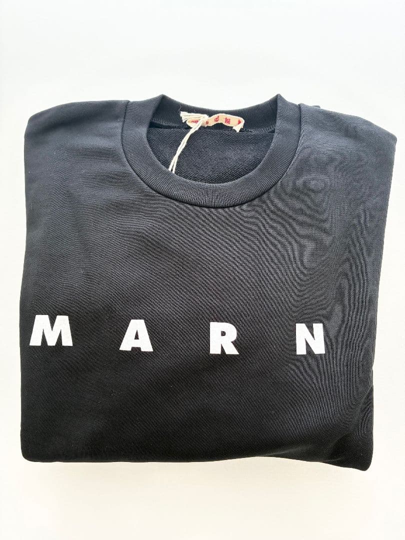 大人もOK! Marni マルニ , ロゴプリント スウェットシャツ BK
