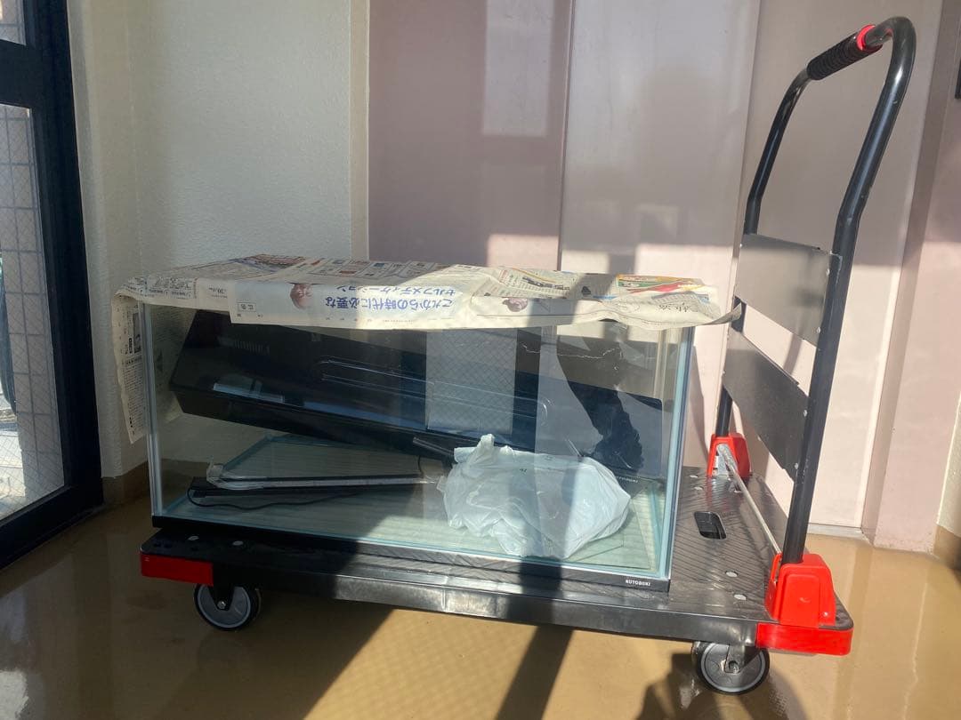 大型ガラス水槽 W900、LED、ポンプ、ヒーターなど全て一式 ※現物引渡しのみ