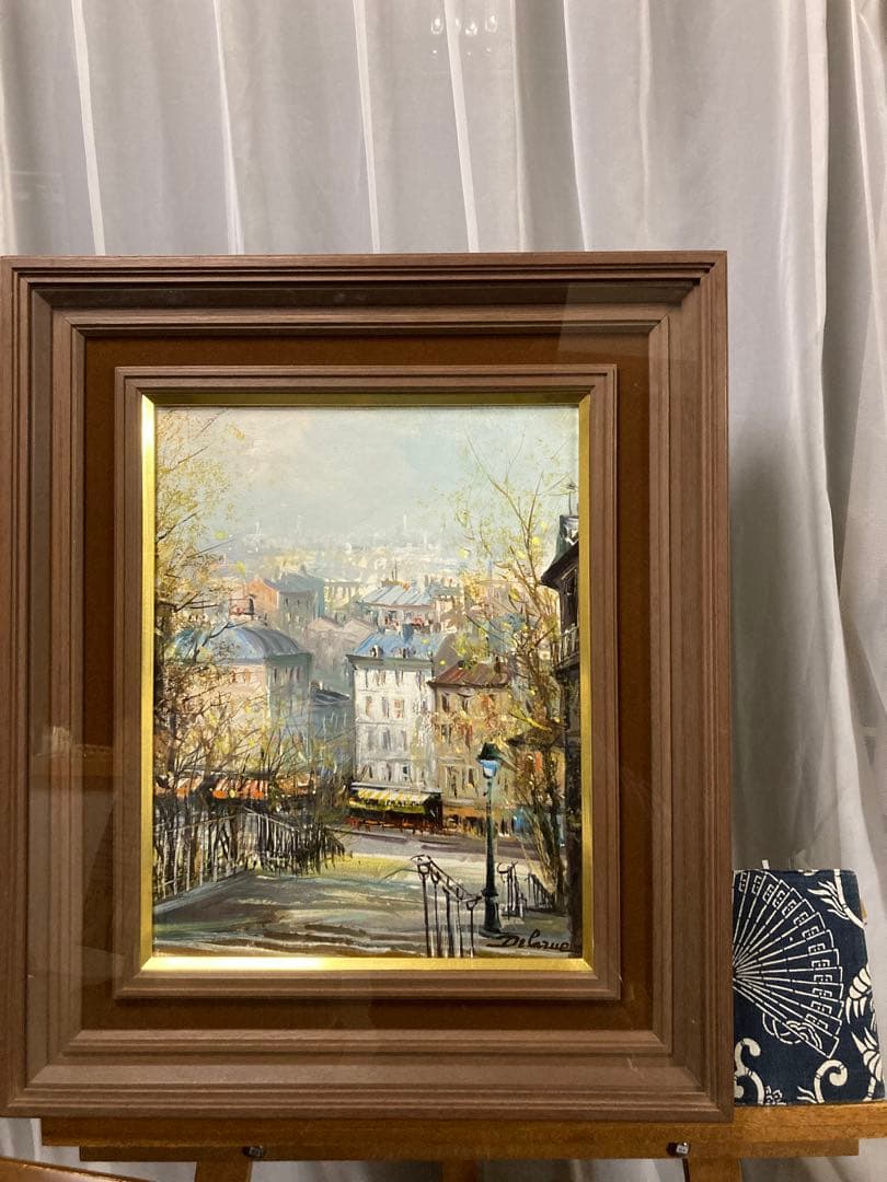 油彩 油絵 パリ風景画【Lucien Delarue】 印象派 サイン F6号