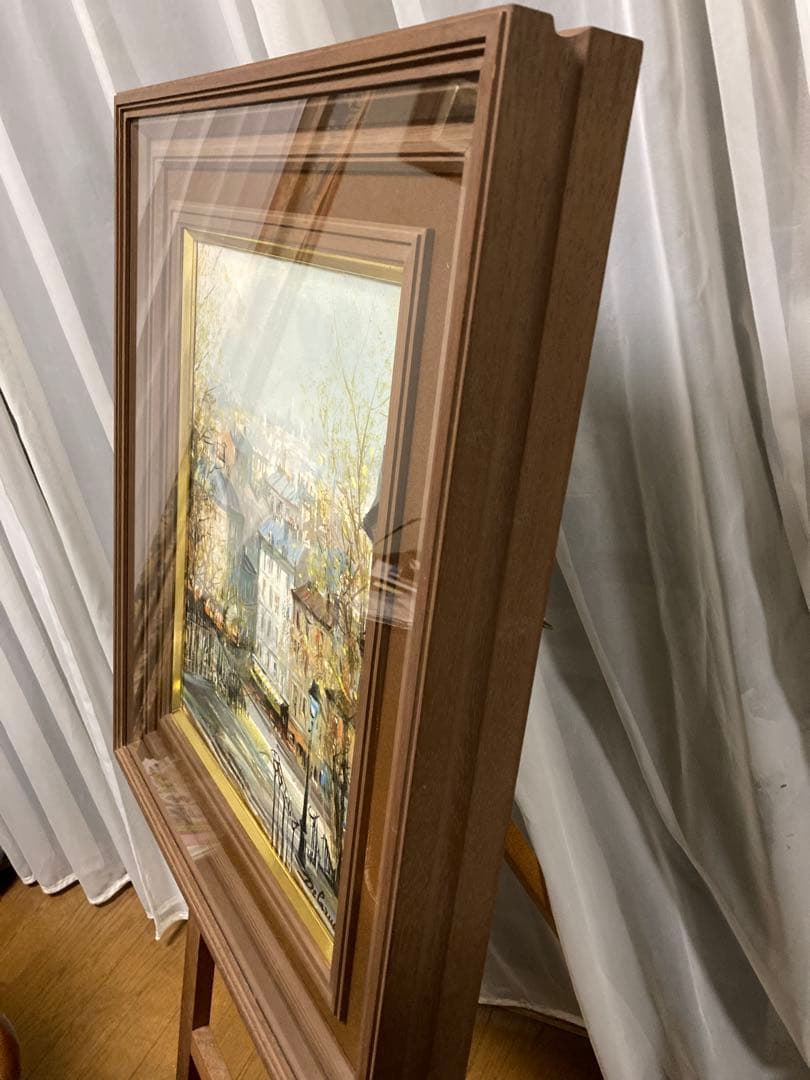 油彩 油絵 パリ風景画【Lucien Delarue】 印象派 サイン F6号